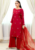 Allure By Ih - Wilma Raw Silk Suit For Women - Red - 3 Piece