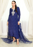 Allure By Ih - Alba Raw Silk Suit For Women - Navy Blue - 3 Piece