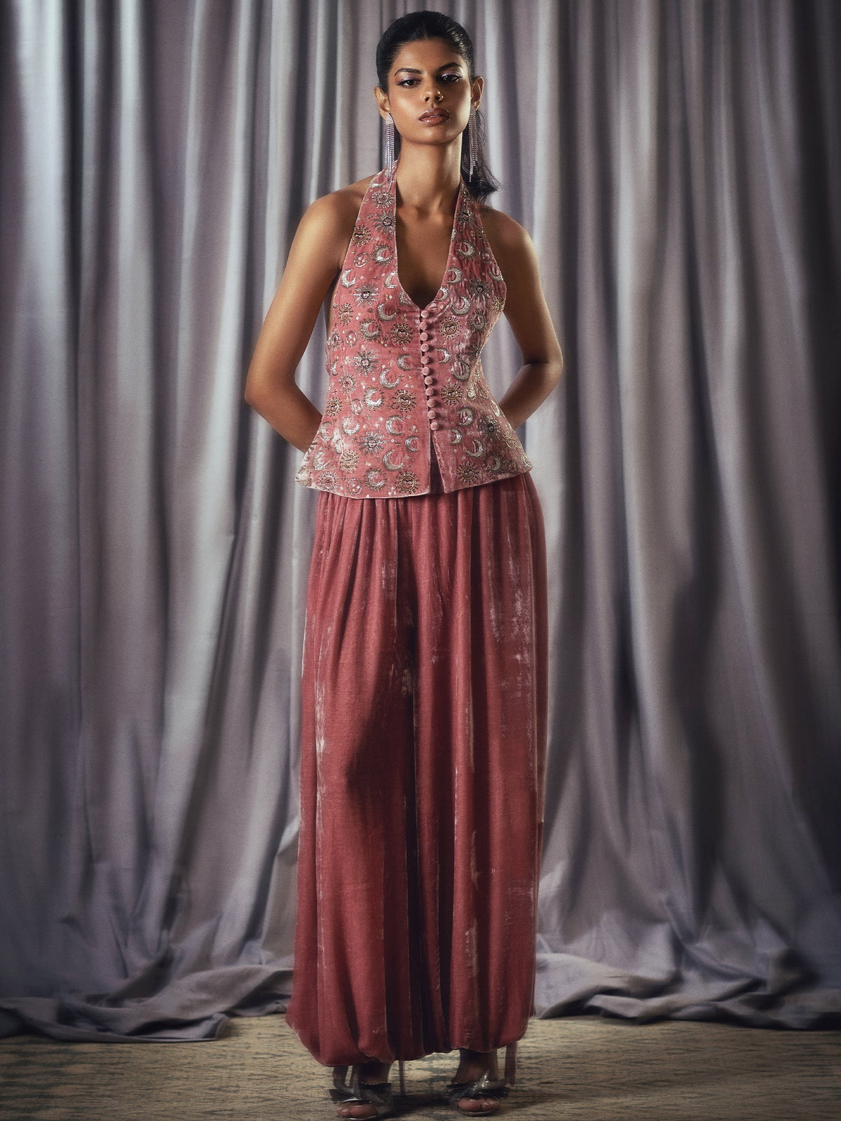 Sanam Chaudhri AFQ Jacket Pink 2 Piece