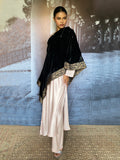 Gulabo - Zahrine Silk Velvet Black Cape Jacket For Women - 1 Piece