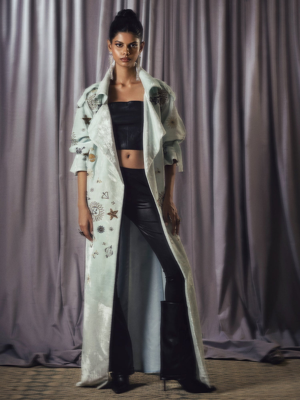 Sanam Chaudhri Azzu Jacket powder blue 1 Piece