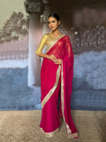 Gulabo - Suhaana Blended Chiffon Pink Sari For Women - 1 Piece