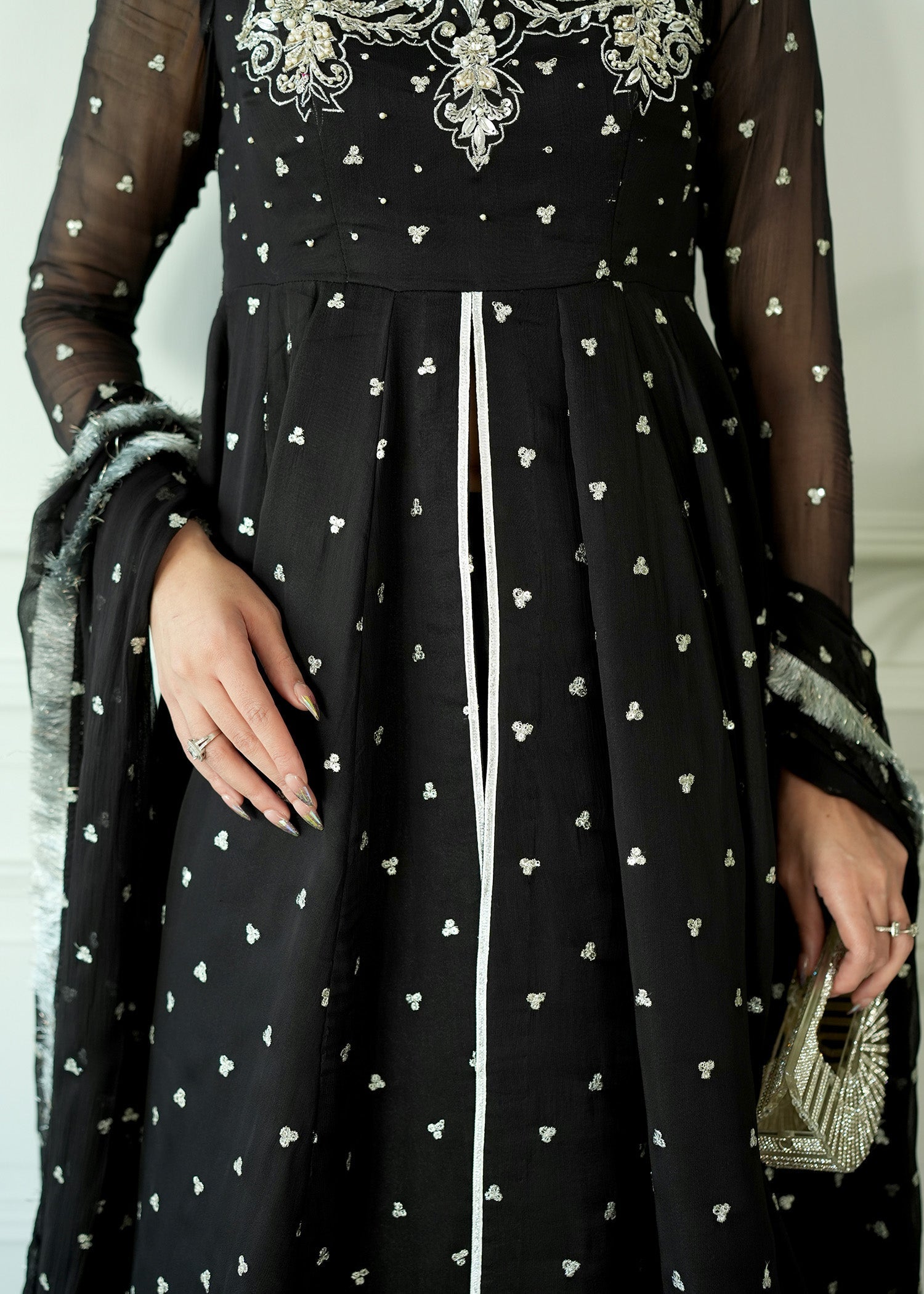 Allure by IH - IZAR - Black - Chiffon & Katan Silk - 3 Piece