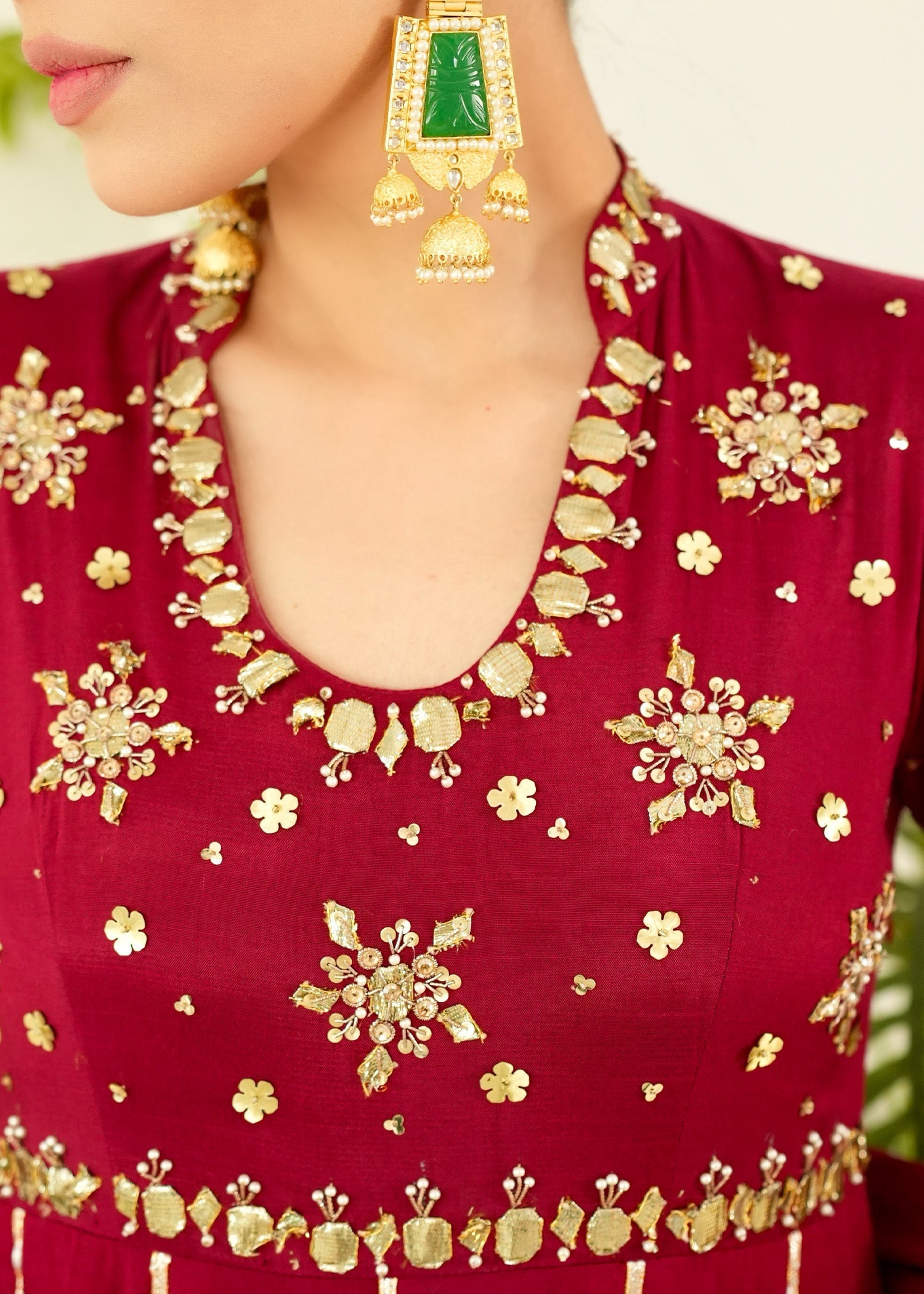 Allure by IH - OLIVIA - Red - Raw Silk - 3 Piece