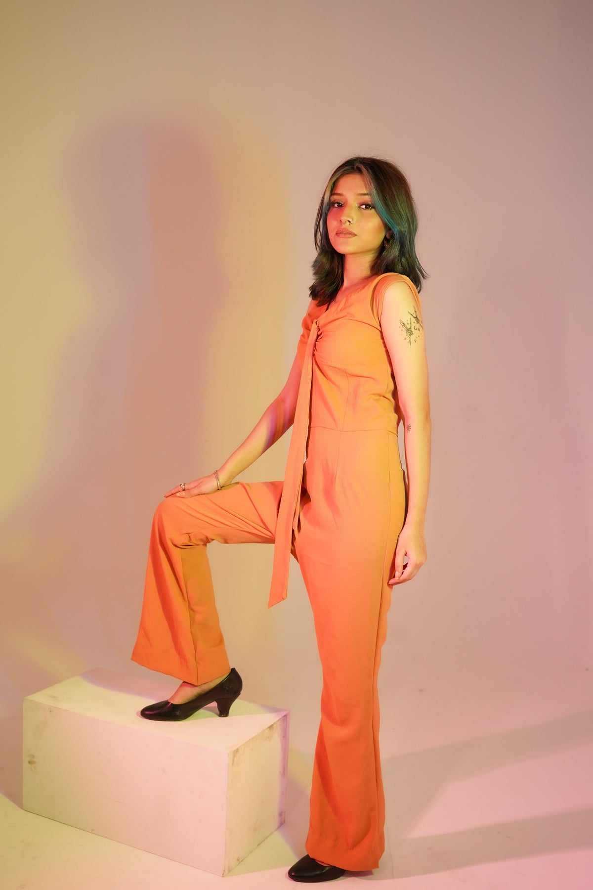 Syah - Skinny - Jumpsuit - Georgette - Skin - 1 Piece