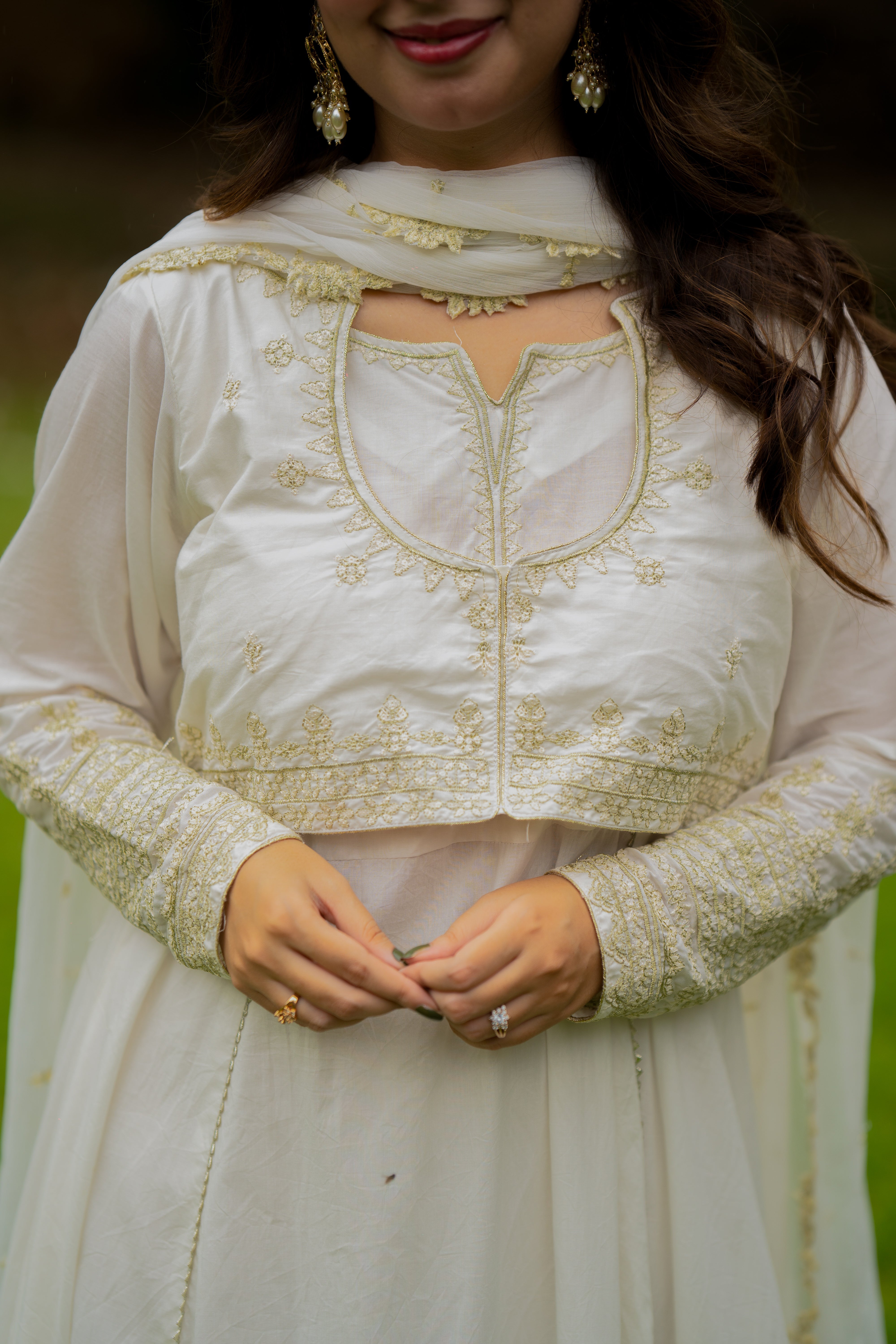 Omal by Komal - TARANA (Shirt & Dupatta ) - White - Lawn - 2 Piece