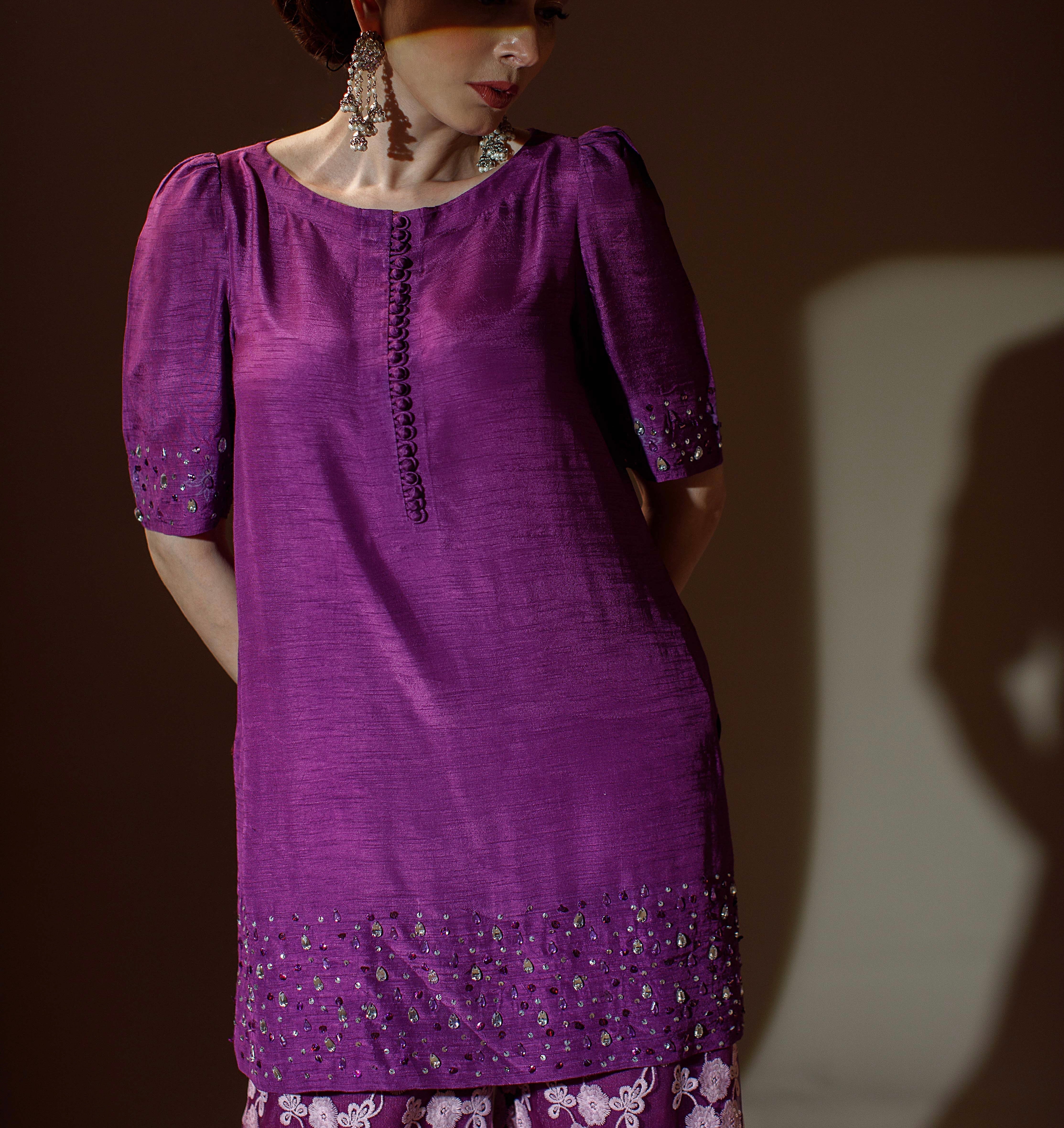 Ombrella - Pallete of purple - Korean Raw Silk - Tea Pink - 3 Piece