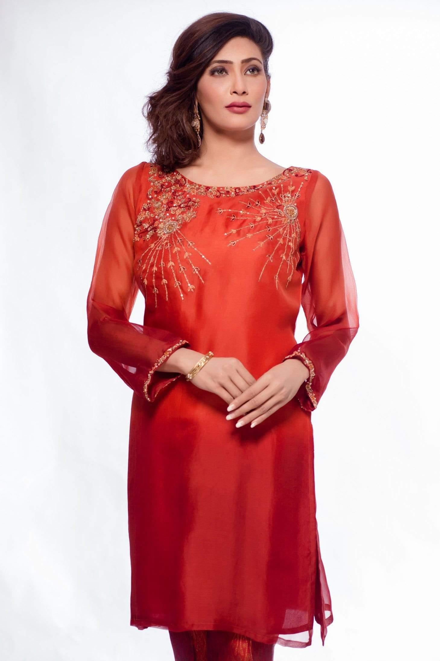 Sadia Aamir - Rust and Maroon Oxide