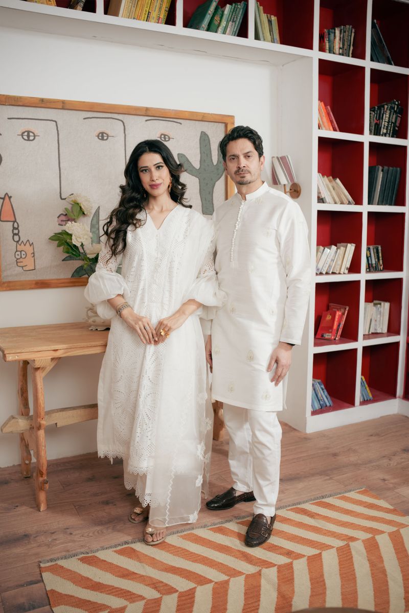 Leon - JASMINE WHITE - Chikankari wit Paper Cotton - 3 Piece
