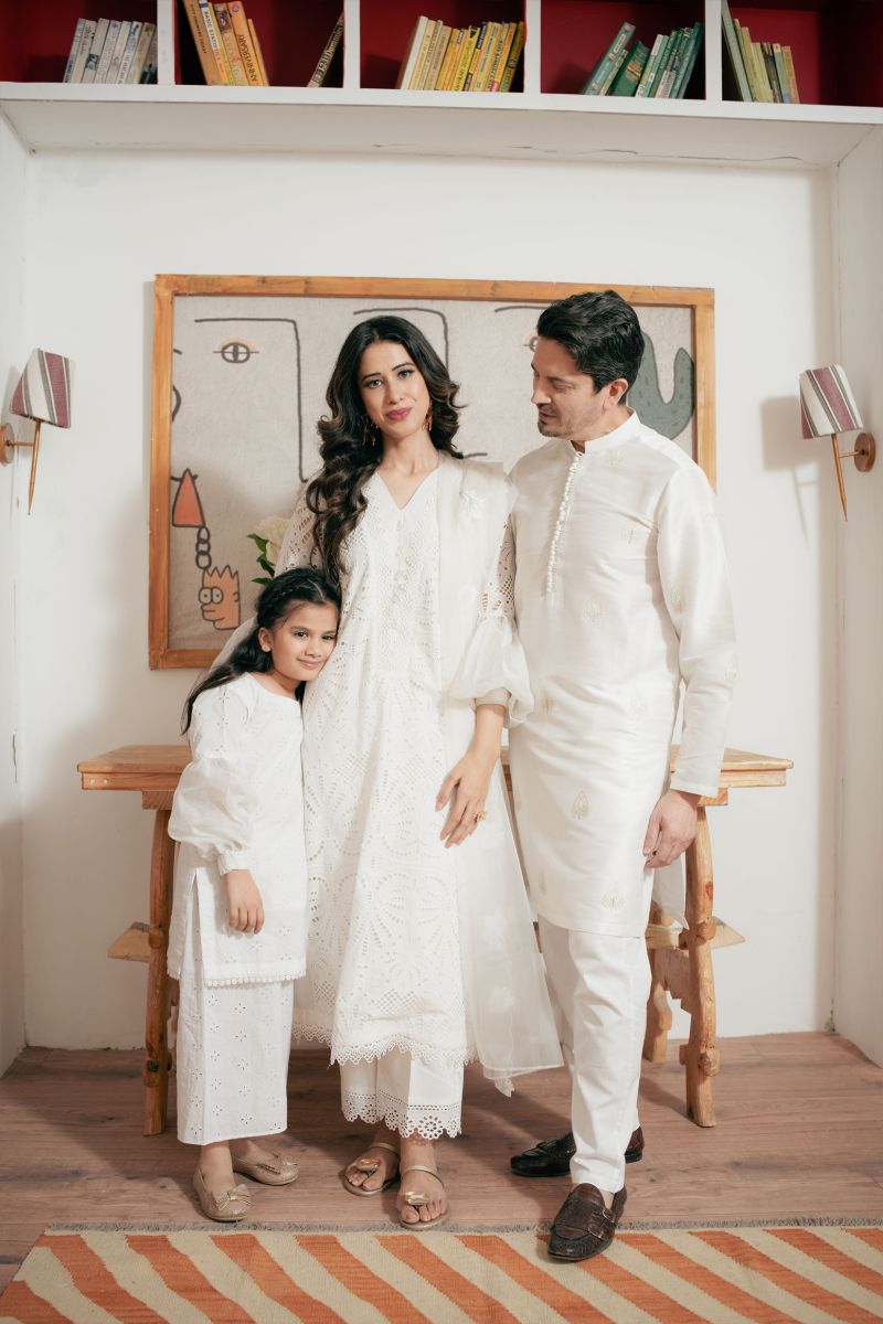 Leon - JASMINE WHITE - Chikankari wit Paper Cotton - 3 Piece