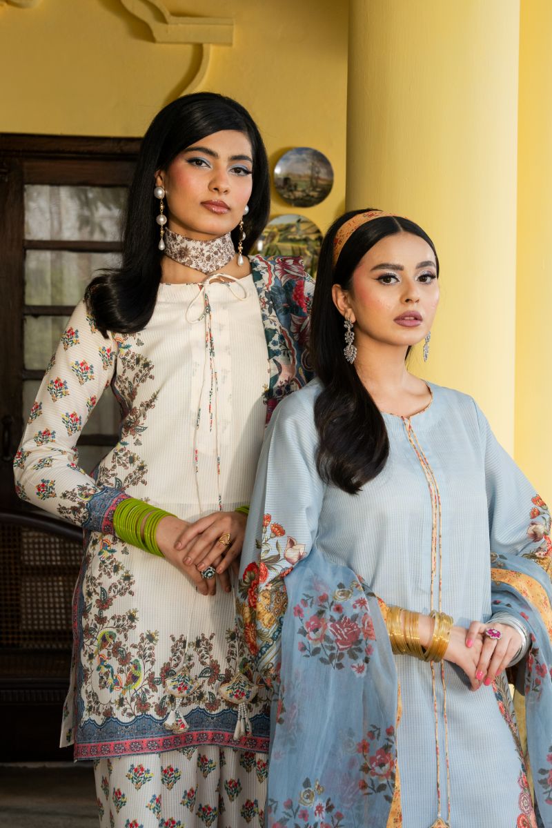 Maria Osama Khan - Jasmine - white - Lawn & monark silk - 3 Piece