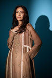 Insia Sohail - Kalidaar  - Brown - 3 Piece - cotton net