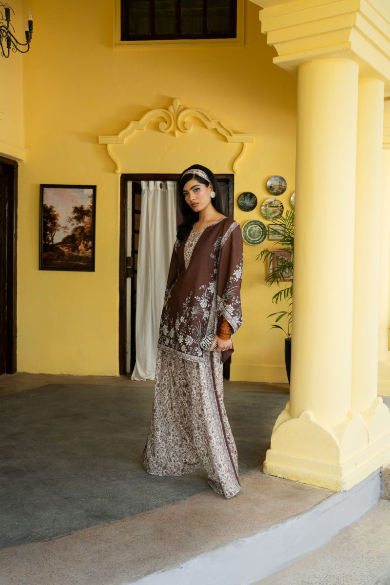 Maria Osama Khan - Laleen - choclate brown - Lawn - 2 Piece