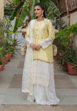 Huma Adnan - Lamya - Yellow & White - Sheesha Silk & Organza - 3 Piece