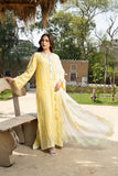 Laleen - Lemon Pearl Raw Silk Suit For Women - Yellow - 3 Piece