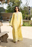 Laleen - Lemon Pearl Raw Silk Suit For Women - Yellow - 3 Piece