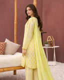 Ayla Studio - Lemon Baft Jacquard Suit For Women - Summer Lemon - 3 Piece