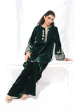 Sania Maskatiya - Liana Velvet Suit For Women - Emerald 2 Piece