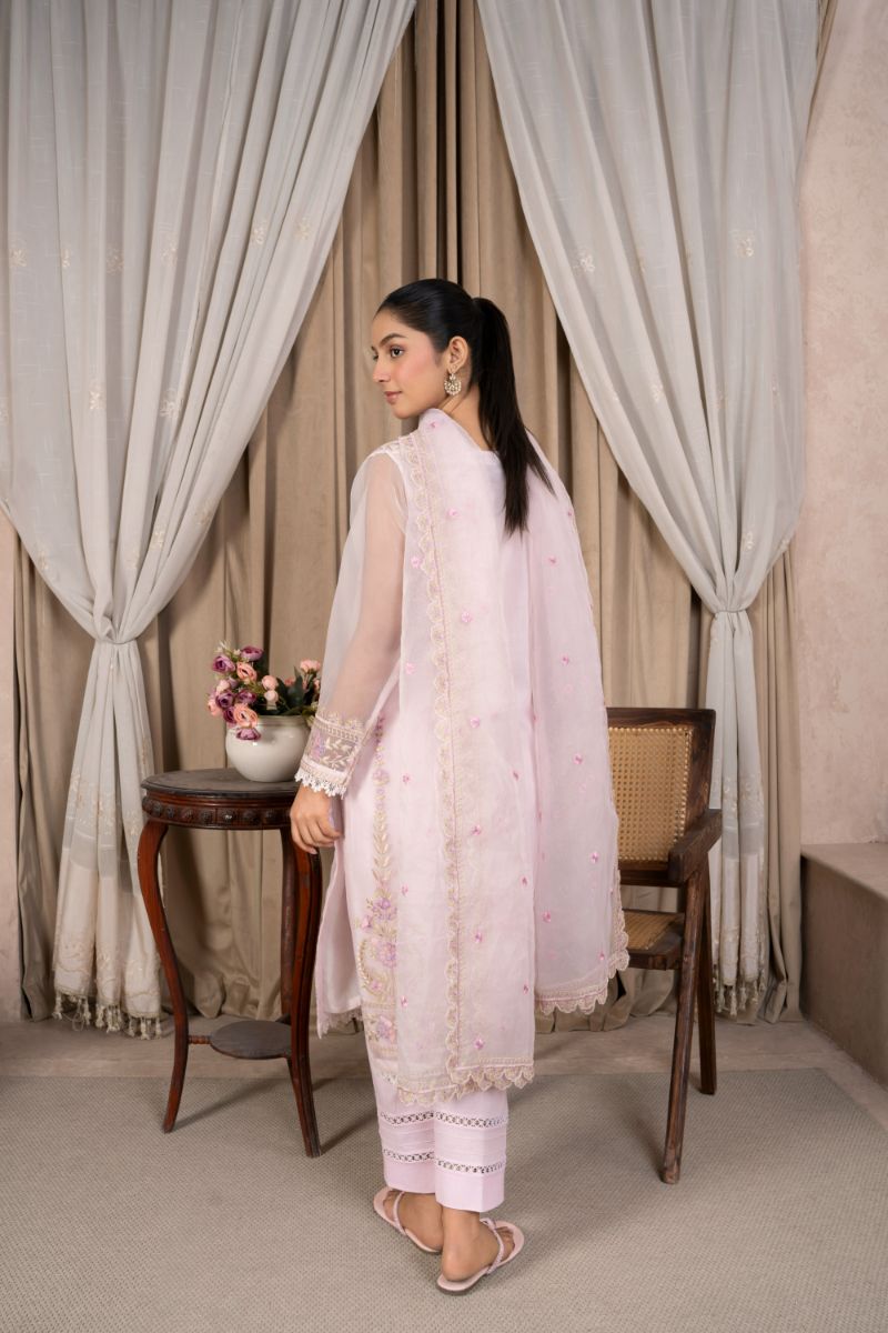 Reema Ahsan - Liniya - Organza & Cotton - Lilac - 3 Piece