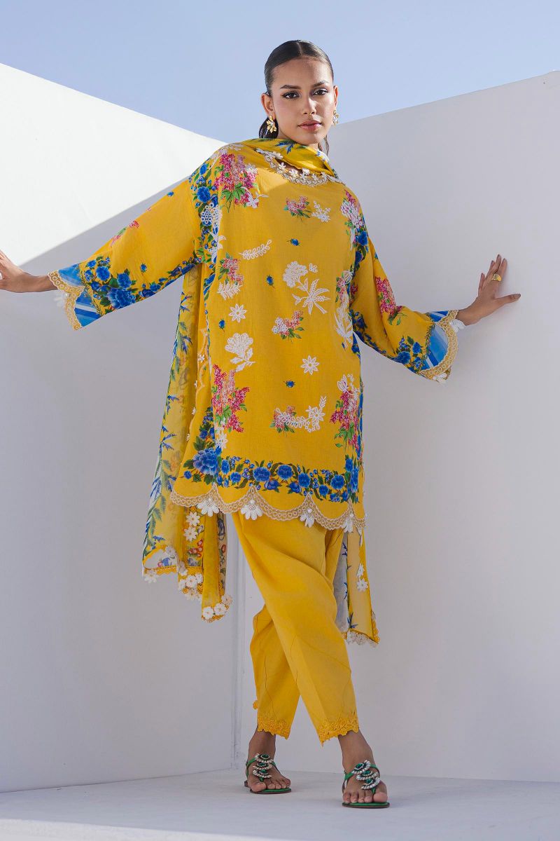 sana Safinaz - M252-005B-CI - Lawn - 3 Piece - Unstitched
