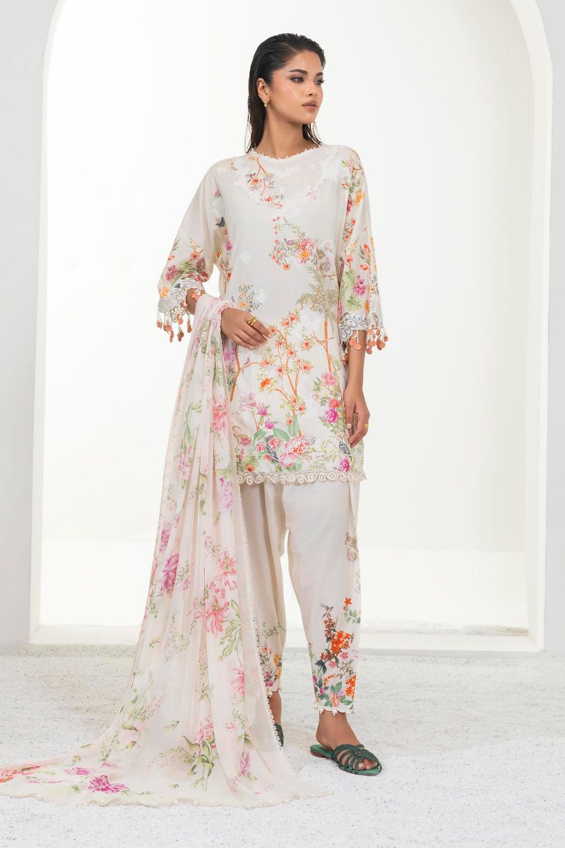 sana Safinaz - M252-008B-CI - Lawn - 3 Piece - Unstitched