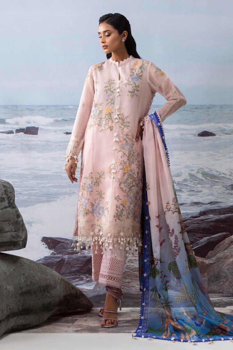sana Safinaz - M252-013B-CL - Woven Net - 3 Piece - Unstitched