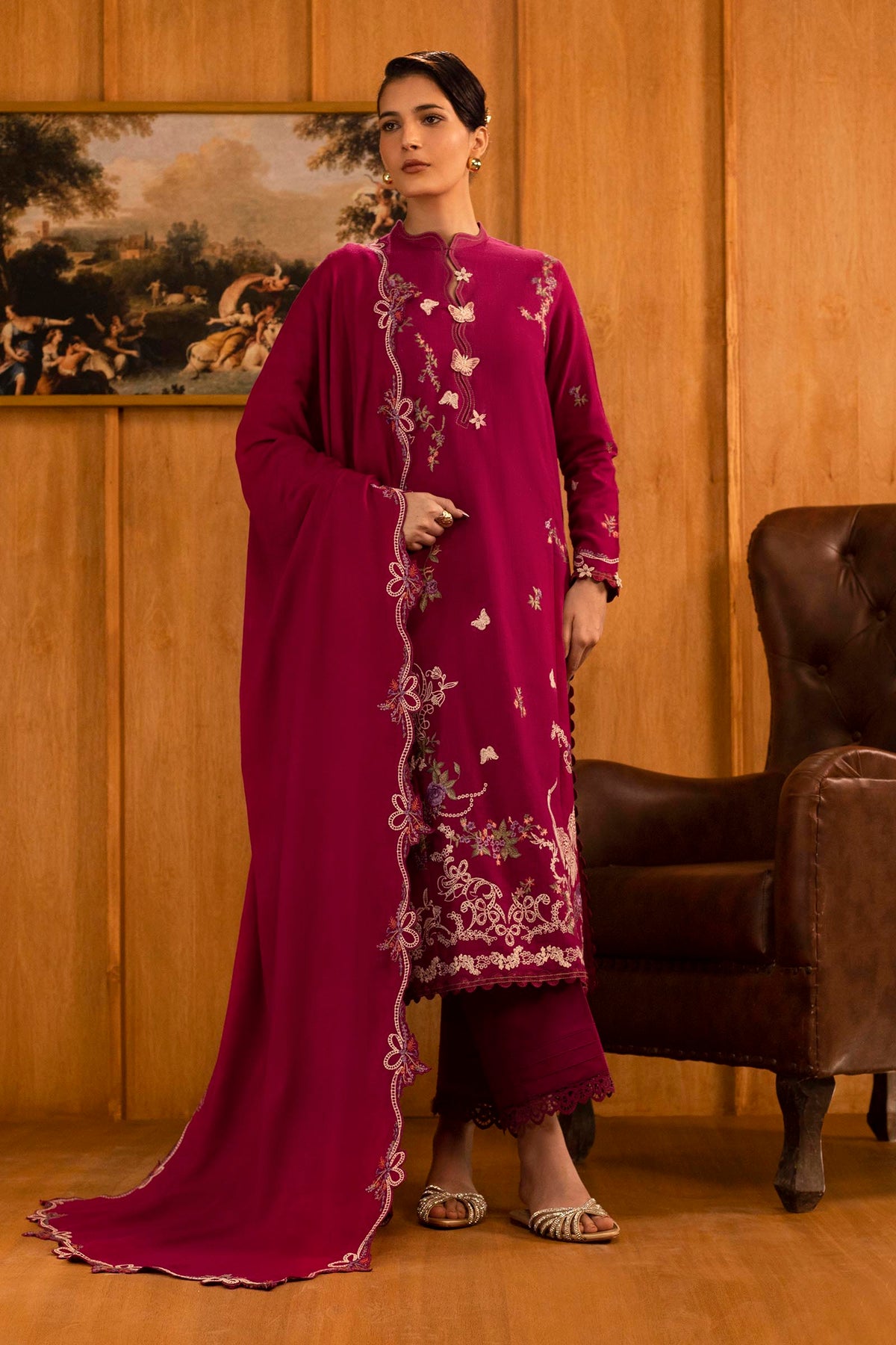 Sana Safinaz - Linen Muzlin - 3 Piece - Unstitched - M253-012A-3CP
