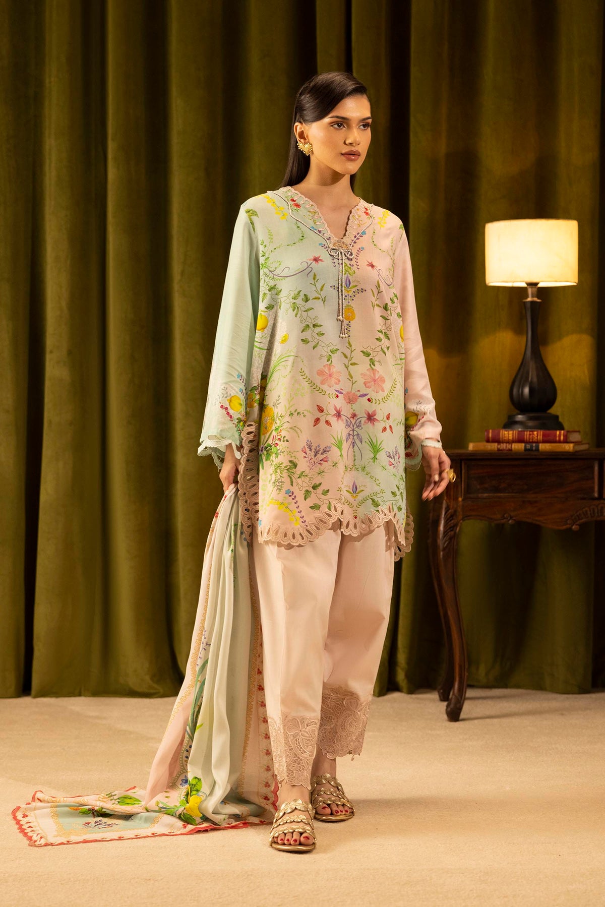 Sana Safinaz - Linen Muzlin - 3 Piece - Unstitched - M253-017A-3CY
