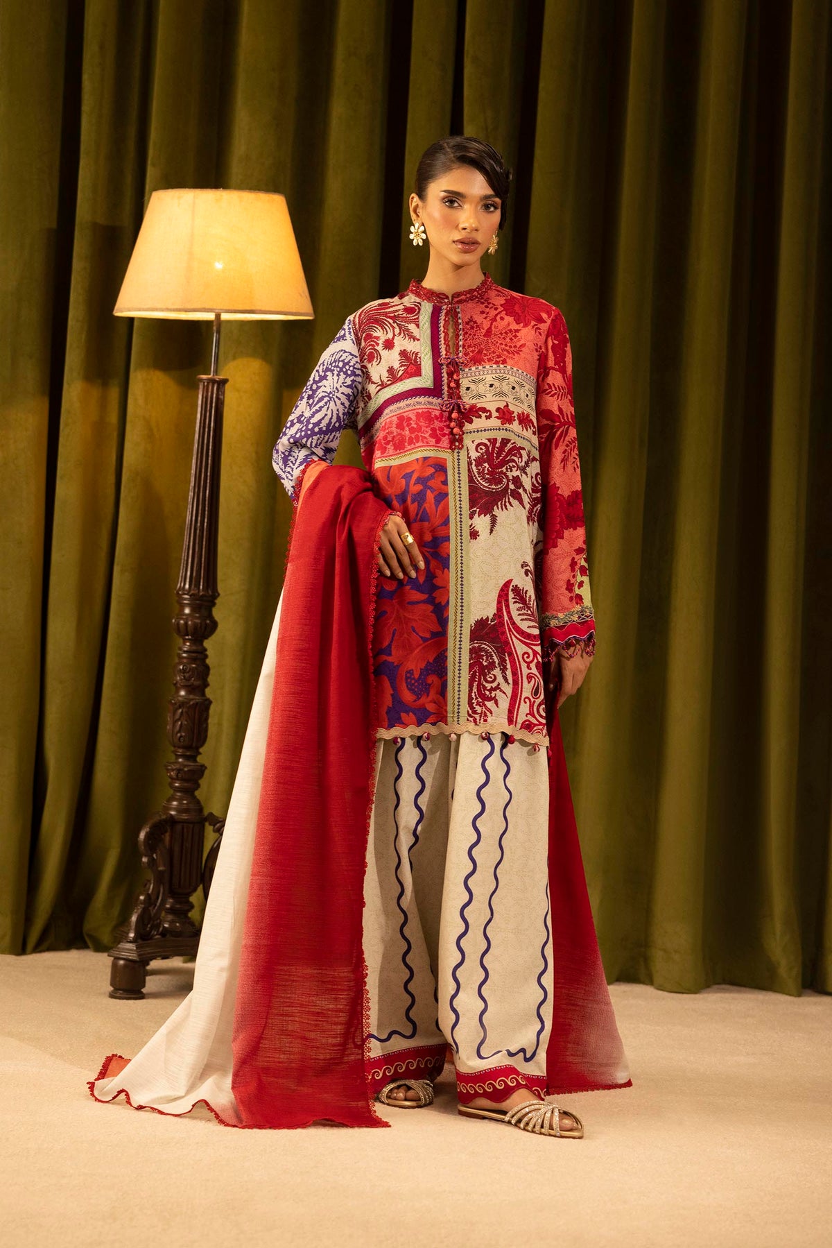 Sana Safinaz - Linen Muzlin - 3 Piece - Unstitched - M253-018A-3CQ