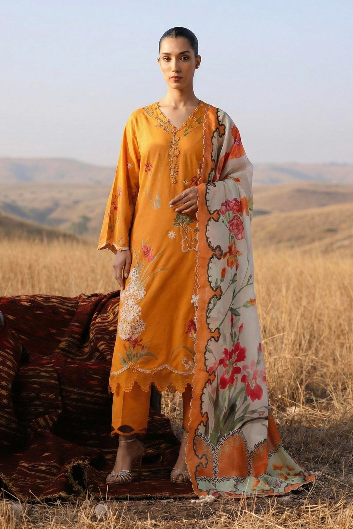 Sana Safinaz - Muzlin Lawn Unstitch Suit For Women - 3 Piece