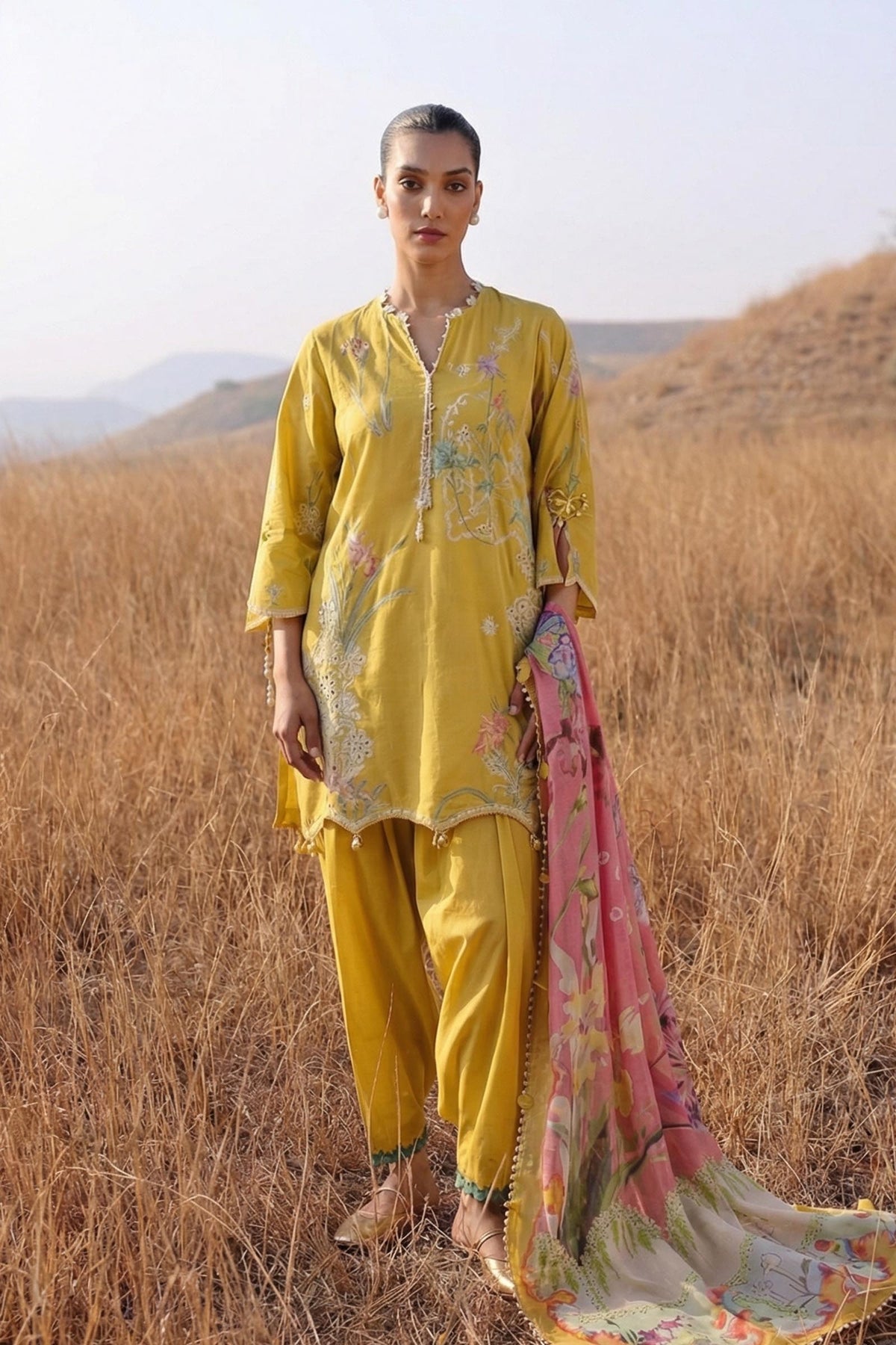 Sana Safinaz - Muzlin Lawn Unstitch Suit For Women - 3 Piece