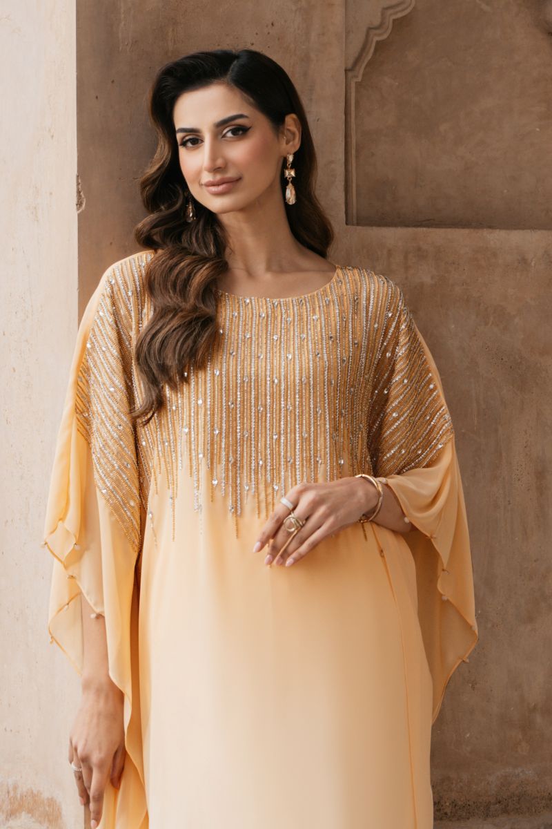 Natasha Kamal - MALAYA - peach - Georgette Chiffon & Silk - 2 Piece