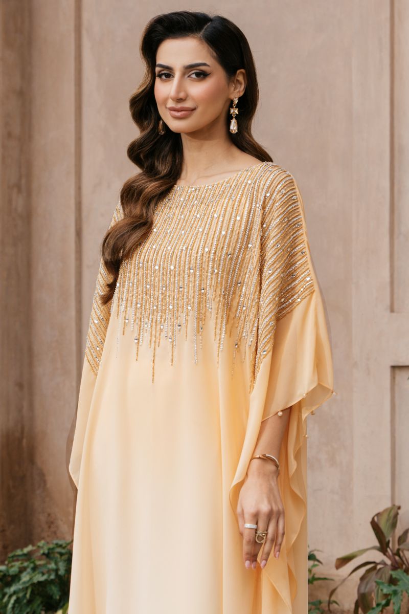 Natasha Kamal - MALAYA - peach - Georgette Chiffon & Silk - 2 Piece