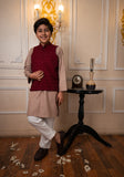 Cheeco Chic - Raw Silk Waistcoat For Boy - Maroon - 1 Piece