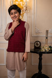 Cheeco Chic - Raw Silk Waistcoat For Boy - Maroon - 1 Piece