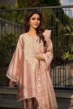 Deepak Perwani - Elara Silk Embroidered Suit For Women - Rose Tea Pink - 2 Piece