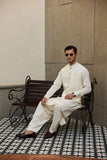Deepak Perwani - Boski Linen Kurta Shalwar For Men - Cream - 2 Piece