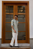 Deepak Perwani - Cotton Kurta For Men - Green - 1 Piece
