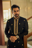 Deepak Perwani - Fine Crisp Kurta Pajama For Men - Black - 2 Piece