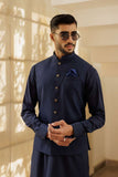 Deepak Perwani - Boski Kurta Shalwar For Men - Navy Blue - 2 Piece