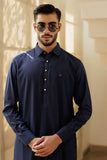 Deepak Perwani - Boski Kurta Shalwar For Men - Navy Blue - 2 Piece
