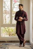 Deepak Perwani - Boski Kurta Shalwar For Men - Burgundy - 2 Piece