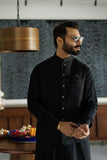 Deepak Perwani - Cotton  For Men - Black - 2 Piece