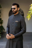 Deepak Perwani - Boski Linen  For Men - Dark Grey - 2 Piece