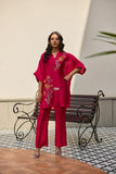 Deepak Perwani - Rosant Sheesha Silk Embroidered Suit For Women - Pink - 2 Piece