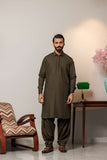 Deepak Perwani - Boski Linen  For Men - Mehndi Green - 2 Piece