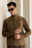 Deepak Perwani - Boski Linen Kurta Shalwar For Men - Brown - 2 Piece