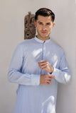 Deepak Perwani - Linen Kurta Shalwar For Men - Ice Blue - 2 Piece