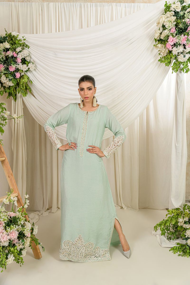 Alishba Kashif - MIST - Aqua - Korean Rawsilk - 1 Piece