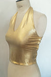 Maheen Khan - GOLD HALTER - JERSEY - 1 Piece
